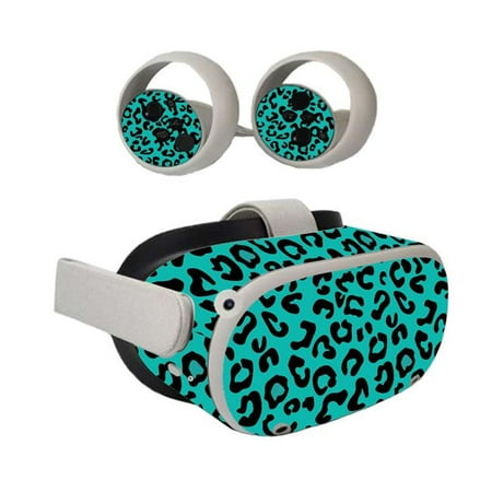 MightySkins OCQU2-Teal Leopard Skin for Oculus Quest 2 - Teal Leopard