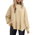 thumbnail image 1 of 2025 Chandails de Noël Amples pour Femmes d'Automne et pour Hommes, Chandail Décontracté d'Hiver à Col Rond, Tricot Fendu, 1 of 4