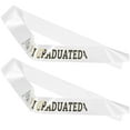thumbnail image 4 of FOMIYES White Graduation Sash for Decoration Use Soft Fabric Material One Size Fits Most 2 Pieces, 4 of 8