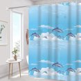 thumbnail image 4 of 180x200cm Cortina impermeable Cortina de baño para dormitorio (Dolphin), 4 of 7