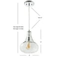thumbnail image 4 of JONATHAN Y Ferano 9" Adjustable Metal/Glass LED Pendant, Chrome, 4 of 8