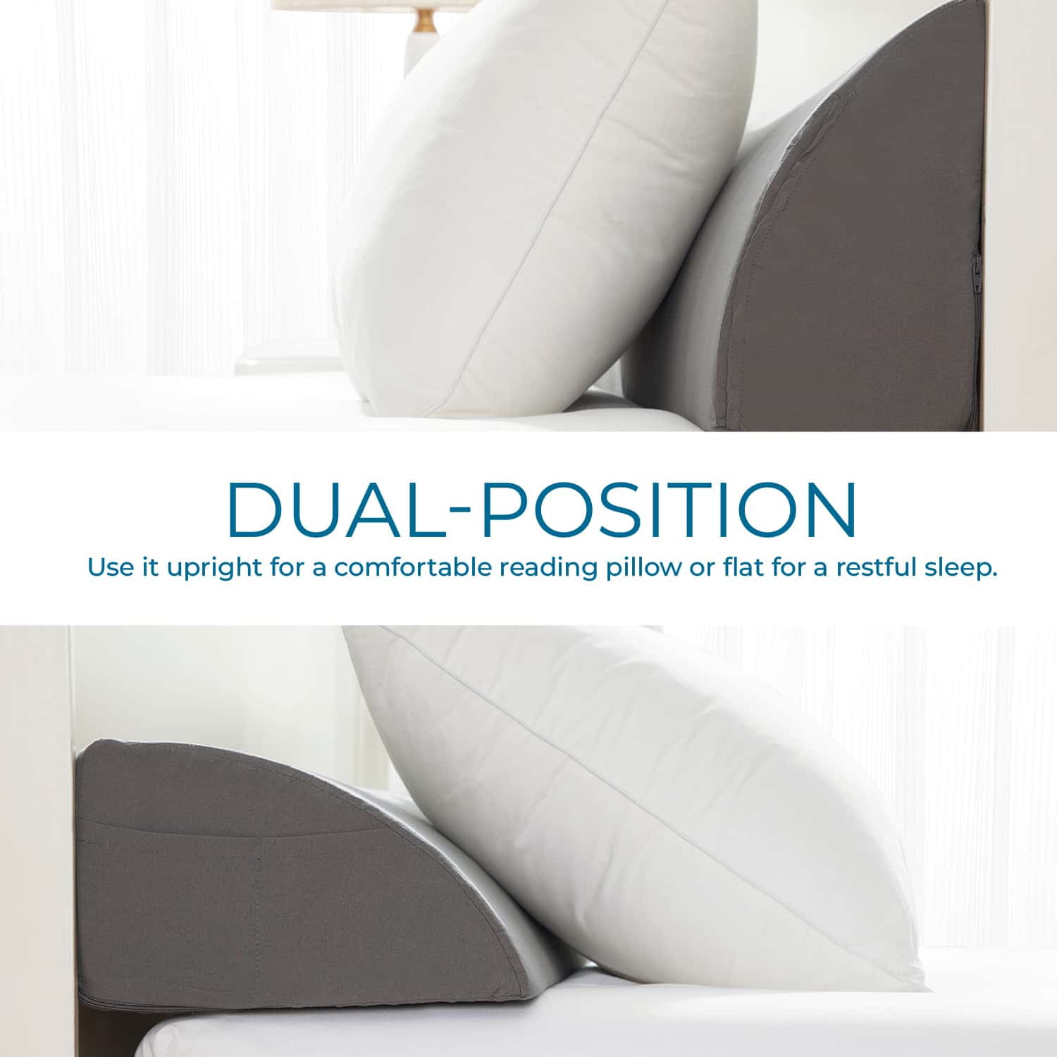 Virtu Bed Wedge Pillow for Headboard, Mattress Gap Filler Headboard Pillow, Twin Size