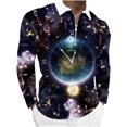 thumbnail image 1 of Blusa de manga larga con estampado digital colorido y media cremallera para hombre Pompotops  oipoqjl46947, 1 of 5
