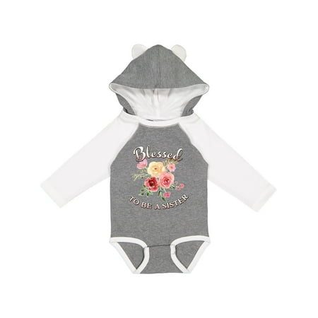 

Inktastic Blessed to be a Sister- flowers Gift Baby Girl Long Sleeve Bodysuit
