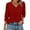 Red, variant on Xyxonk 3/4 Length Sleeve Womens Tops Dressy Casual V Neck Shirt Business Solid Color Blouses Summer Fashion Clothing Red L