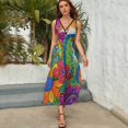 thumbnail image 5 of Vibrant Colorful Psychedelic Floral Art King Size Sleeveless Dress Dresses Summer Women Dresses Clothing Woman Dresses Dress, 5 of 7