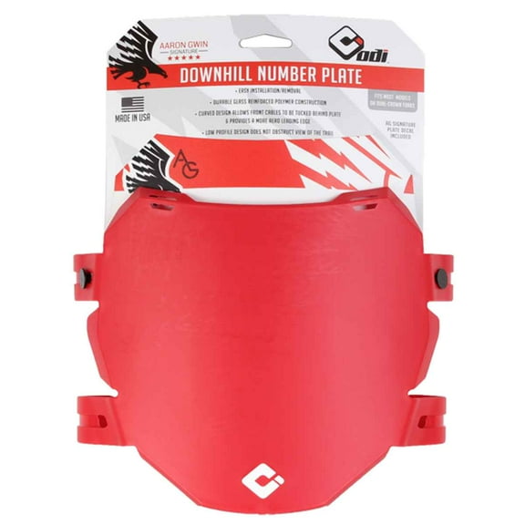 Odi Downhill Number Plate - Ag - Red Bike Commuter BMX MTB