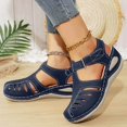 thumbnail image 2 of Mostsola Womens Wedge Platform Sandals Closed Toe Hollow out Fisherman Sandals Comfort Walking Shoes, 2 of 5