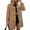 Orange, variant on SuTry Women's Longline Denim Jacket Oversized Collared Button Down Chest Flap Pockets Side Slit Long Sleeve Relaxed Fit Casual Daily Wear Spring Outings Outerwear