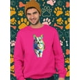 thumbnail image 2 of Colorful Welsh Corgi Walking Sweatshirt Men -Image by Shutterstock, Male 4X-Large, 2 of 4