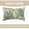 thumbnail image 3 of Green Toile Lumbar Pillow Covers 12x20 Inch Set of 2 Olive and Beige French Country Cotton Linen Decorative Throw Pillow Case Cottage Vintage Cushion Cover for Bedroom Sofa Living Room Home Decor, 3 of 6