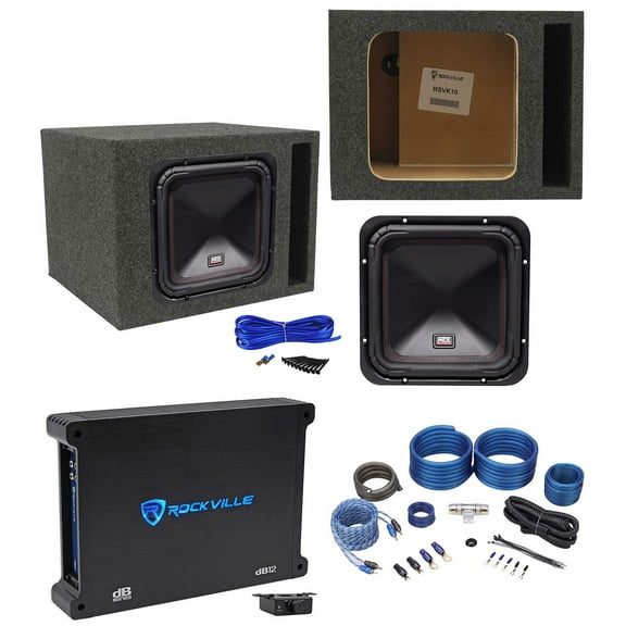 MTX S6510-44 10" 500 Watt RMS Car Subwoofer Vented Box Mono Amplifier Amp Kit