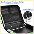 thumbnail image 4 of Zipper Binder with Shoulder Strap 2 inch 3 Ring Waterproof File Folder Organizer Bag 500 Sheet Simple Coconut Pattern, 4 of 8