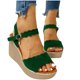 thumbnail image 2 of Moda mujer punta abierta sólido pendiente talón tacones altos hebilla zapatos sandalias Wmkox8yii  sa927, 2 of 8