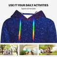 thumbnail image 4 of Daiia Neon Glitter Pattern Women's Fashion Hoodies & Sweatshirts with Kangaroo Pocket Hooded Sweatshirt with Eye-catching Drawstrings-Large, 4 of 7