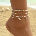 thumbnail image 3 of CFIOZYOS  Ankle Bracelet Set for Women, Gold Boho Bead Adjustable Anklet,  Beach Pearl Heart Starfish Foot Jewelry Gifts, 3 of 13