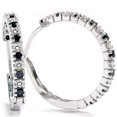 thumbnail image 1 of 1/2ct Cerceaux Diamant Noir & Blanc Or Blanc 14K, 1 of 1