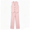 thumbnail image 4 of Busydd Men Two Piece Sets Trendy Ribbed V Neck Sleeveless Button Vest and Pants Suit Casual Solid Color Beach Vacation Outfits S, 4 of 7