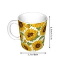 thumbnail image 2 of Yiaed Sunflowers Print Ceramics Coffee,Large Handle Design,Extra Large Tea and Coffee Cup for Office and Home Mugs, 2 of 6