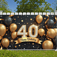 thumbnail image 6 of Golden Black 40th Birthday Banner Studded Happy Birthday Display Number 40 Metallic Balloons 40th Anniversary Backdrop for 40th Birthday Party Adult Celebration Family Gathering, 6 of 9