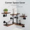thumbnail image 6 of Industrial Rustic Modern Wood Ladder Pipe Wall Mounted Floating Shelves - Set of 3 Bookshelf,DIY Storage Shelving,Hung Bracket,Bookcase (Set of 3 Ladder Shelves), 6 of 9