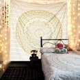 thumbnail image 3 of 150*200cm/59x78inch White Golden Mandala Shadow Indian Wall Hangings/Golden Tapestry Mandala Hippie/Psychedelic Bohemian Curtains Oriental Decorations/Golden Tapestry Bedspread, 3 of 5