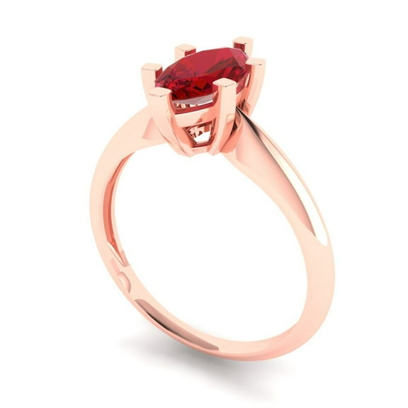 1 ct Marquise Cut Simulated Pink Tourmaline Solitaire Engagement Ring for Women in 14K Rose Gold