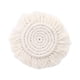 thumbnail image 1 of Mantel individual tejido a mano, antideslizante, lavable, resistente al calor, redondo, con borlas. Blanco, 1 of 7