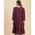 thumbnail image 4 of Moomaya Long Sleeves Round Neck Printed Rayon Dress - Women's Casual Dress, 4 of 9