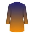 thumbnail image 4 of Hot days, bold styles Olyvenn Womens 3/4 Length Sleeve Tops Cute Gradient Printed Graphic Tees Casual Plus Size Summer Shirts Loose Dressy Blouse Orange S, 4 of 5