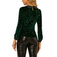thumbnail image 3 of Allegra K Women's Stars Print Elegant Peter Pan Collar Velvet Blouse, 3 of 6