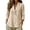 Beige(Womens Tops), variant on Blazer Shirts for Women Trendy 3/4 Sleeve Open Front Collared Cotton Linen Lightweight Casual Office Jackets