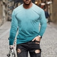 thumbnail image 2 of Fznquz Fashion T Shirts Men Soft Long Sleeve Blue Tee Shirt 2025 Gradient Mens Clothes Sale, 2 of 4