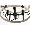 thumbnail image 2 of Copas 16 in. 4-Light Indoor Matte Black and Faux Wood Grain Finish Chandelier with Light Kit, 2 of 5