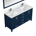 thumbnail image 2 of Jacques 60 in W Navy Blue Double Vanity, Cultured Marble Top, Faucet Set, & 58 in Mirror, 2 of 6