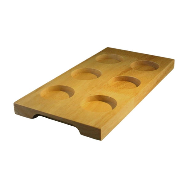 Soporte para copas de vino, bandeja de madera, tablero de 6 agujeros, bandeja de exhibición decorativa con orificio de 1,97 pulgadas, estante para