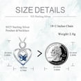 thumbnail image 5 of YAFEINI Butterfly Necklace for Women 925 Sterling Silver Blue Crystal Heart Necklace Butterfly Jewelry Gifts for Her, 5 of 6