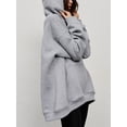 thumbnail image 6 of KelaJuan Women's Autumn Long Hooded Sweatshirt Long Sleeve Solid Color Hoodie with One Kangaroo Pocket, 6 of 6