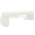 thumbnail image 6 of SAFAVIEH Couture Caralynn Solid Faux Lamb Wool Modern Bench, White, 6 of 12