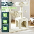 thumbnail image 6 of Amolife 29.5" Cat Tree Tower with Plush Condo Hammock, Large Perch Sisal Scratching Posts, Cat Furniture for Indoor Cats and Kittens, Beige, 6 of 9