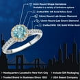 thumbnail image 2 of Gem Stone King 10K Two Tone Gold Blue Zircon and Lab Grown Diamond Engagement Ring for Women | 1.51 Cttw | Round 6MM | Gemstone Birthstone | Size 6, 2 of 6