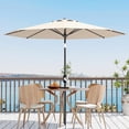 thumbnail image 7 of 10FT Patio Umbrella - Outdoor Table Umbrella with Crank Lift & Push Button Tilt - Market Umbrella 8 Sturdy Ribs UV Protection for Pool, Deck, Yard, Garden - Light Beige, 7 of 7