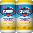 thumbnail image 2 of Clorox Disinfecting Wipes (150 Count Value Pack), Bleach Free Cleaning Wipes - Crisp Lemon - 2 Pack - 75 Count Each, 2 of 14