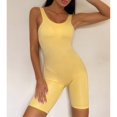 thumbnail image 3 of Women Sports Bodysuit Pure Color Slim Skinny Deep U Beauty Back Yoga Jumpsuits for Female, 3 of 8
