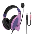 thumbnail image 2 of Auriculares Auriculares con Cable de 3.5 Mm con Micrófono para Niñas para , Diadema Ajustable Rosado morado Hugo Auriculares para juegos con cable, 2 of 10