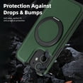 thumbnail image 6 of Allytechgroup Magnetic Case for iPhone 11, Built-in Invisible 360° Rotatable Kickstand, Compatible with MagSafe, PU Leather Slim Shockproof Protective Phone Case Cover, Darkgreen, 6 of 7