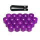 thumbnail image 5 of Paquete de 20 tapas centrales de pernos para tuercas de rueda, 0,74 pulgadas, fácil de instalar, clip negro Púrpura Sharpla Cubierta de tuerca de rueda universal de 19 mm, 5 of 8