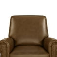 thumbnail image 6 of Recliner Chair, Faux Leather Transitional Manual Push Back Recliner Chair, Adjustable PU Cigar Chair Recliner Vintage Sofa Chair with Nail Head Trim for Living Room, Bedroom, Camel, 6 of 7