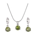 thumbnail image 1 of Conjunto de pendientes y collar de aleación Minnieouse para mujer joyería Elegante y de moda color verde, 1 of 6