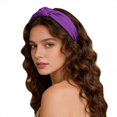 thumbnail image 5 of Bmisegm Knotted Headbands for Women Wide Turban Headband Non Yoga Exercise Cloth Hair Hair Bands Accessories Purple, 5 of 5